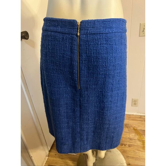 Kate Spade Skirt the Rules Blue Tweed Knee Length Skirt 6 - Picture 4 of 5